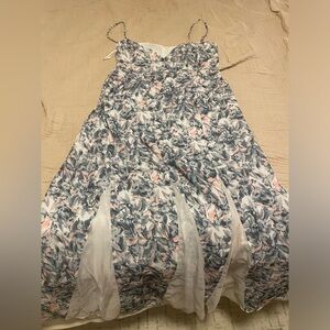 Very pretty airy spaghetti strap dress with fun sheer panels